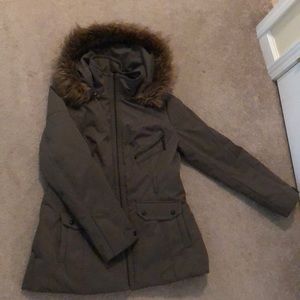 Hunter green mid length jacket
